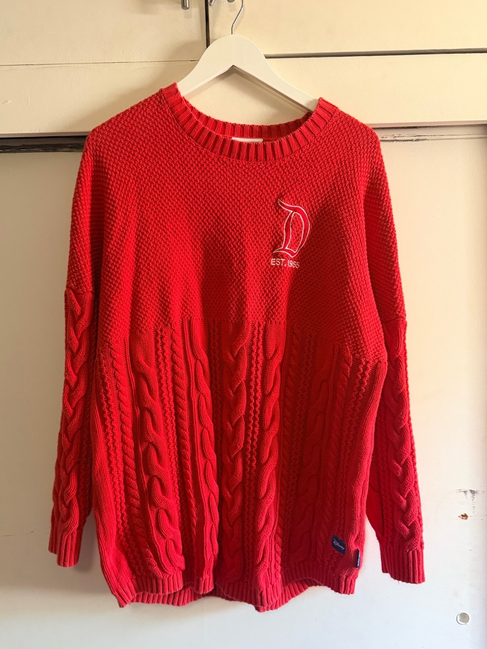 Disneyland Resort Red Cable Knit Sweater Size L - Picture 2 of 4